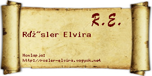 Rösler Elvira névjegykártya